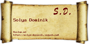Solya Dominik névjegykártya